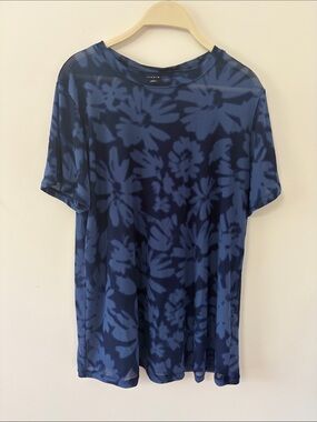 torrid Blue Tie-Dye Floral Sheer Tunic Top